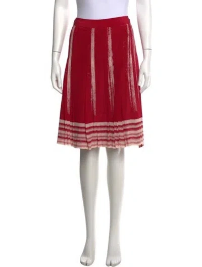 Pre-owned Akris Silk Knee-length Skirt In Red