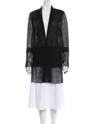 Pre-owned Akris Silk Lace Pattern Poncho In Black