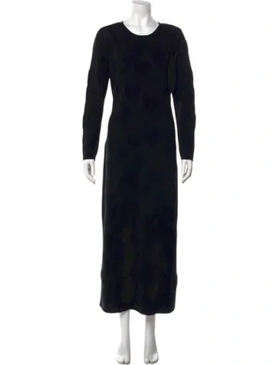 Pre-owned Akris Silk Long Dress In Black