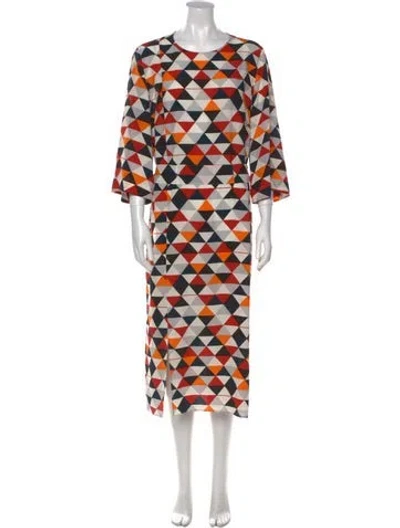 Pre-owned Akris Silk Long Dress In Black