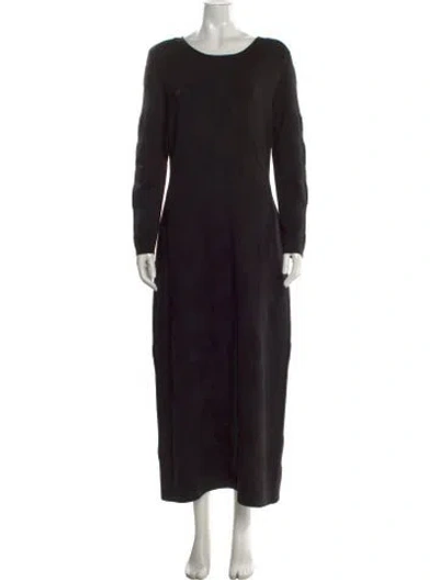 Pre-owned Akris Silk Long Dress In Black