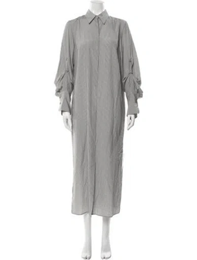 Pre-owned Akris Silk Long Dress In Black