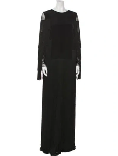 Pre-owned Akris Silk Long Dress In Blue