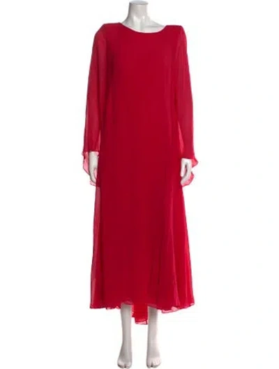 Pre-owned Akris Silk Long Dress In Pink