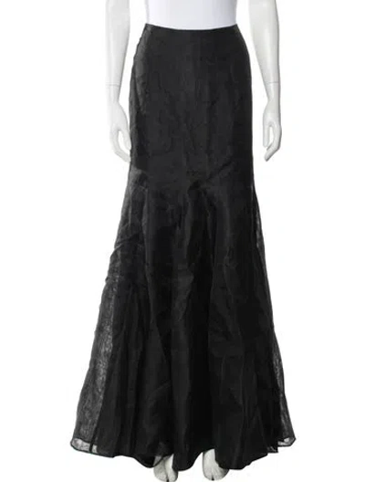 Pre-owned Akris Silk Long Skirt In Black