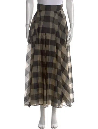 Pre-owned Akris Silk Long Skirt In Neutral