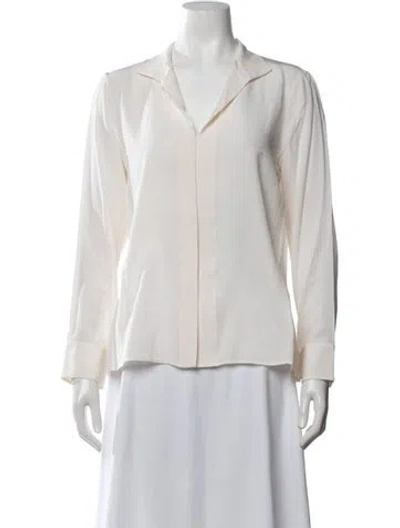 Pre-owned Akris Silk Long Sleeve Blouse In Neutrals
