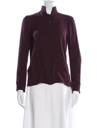 Pre-owned Akris Silk Long Sleeve Top In Purple