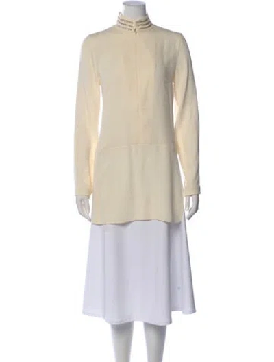 Pre-owned Akris Silk Long Sleeve Tunic In Neutral