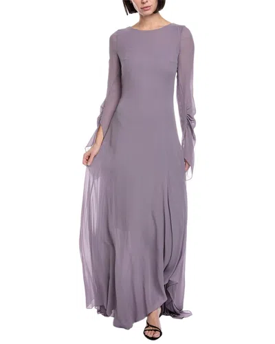 Akris Silk Maxi Dress In Purple