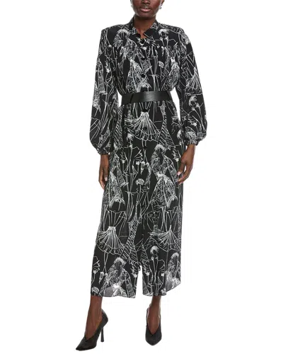 Akris Silk Midi Dress In Black