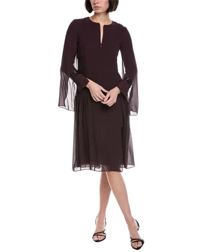 Akris Silk Midi Dress In Purple
