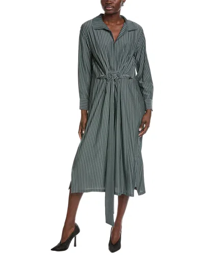 Akris Silk Midi Dress In Gray