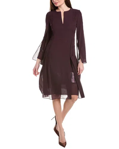 Akris Silk Midi Dress In Purple