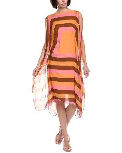 Akris Silk Midi Dress In Yellow