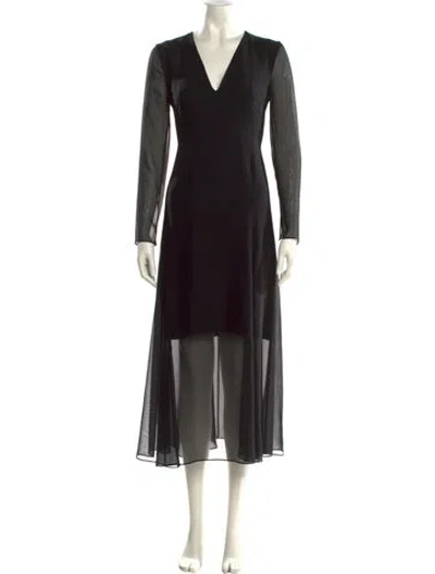 Pre-owned Akris Silk Midi Length Dress In Black