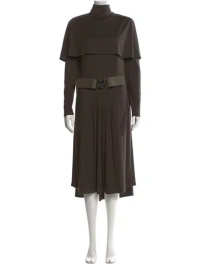 Pre-owned Akris Silk Midi Length Dress In Black