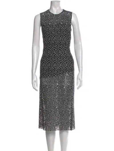 Pre-owned Akris Silk Midi Length Dress In Black