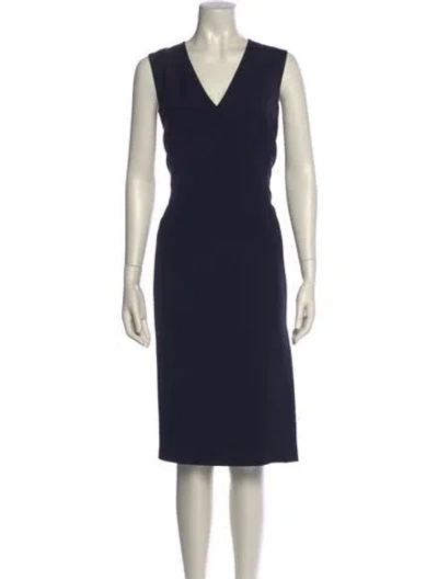Pre-owned Akris Silk Midi Length Dress In Black