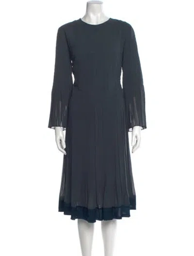 Pre-owned Akris Silk Midi Length Dress In Blue