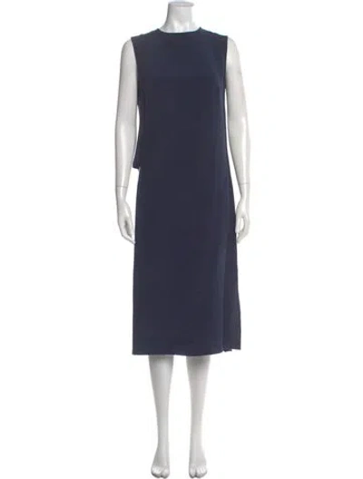 Pre-owned Akris Silk Midi Length Dress In Blue