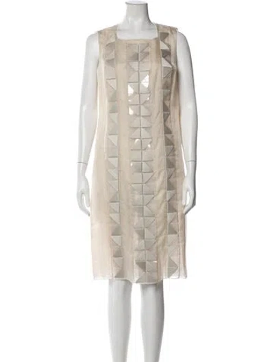 Pre-owned Akris Silk Midi Length Dress In Neutral