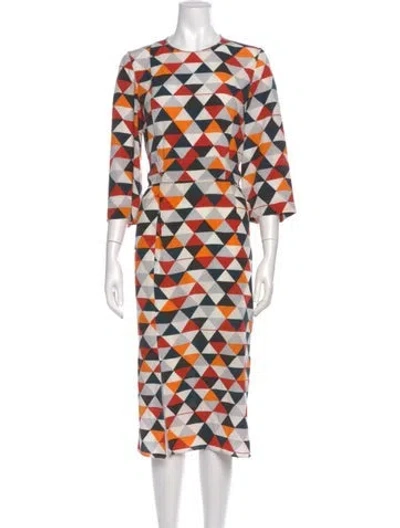Pre-owned Akris Silk Midi Length Dress In Red