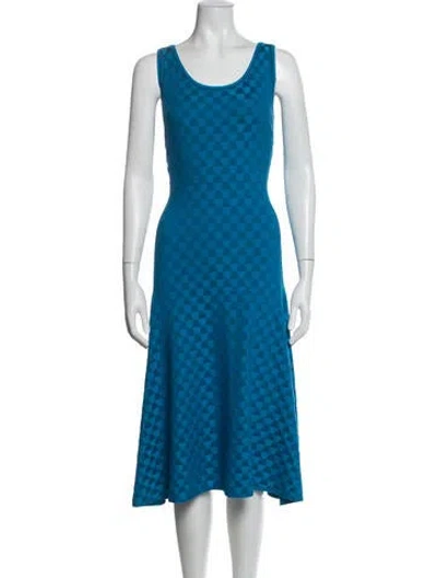 Pre-owned Akris Silk Midi Length Dress W/ Tags In Blue