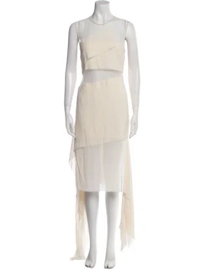 Pre-owned Akris Silk Midi Length Dress W/ Tags In Neutral