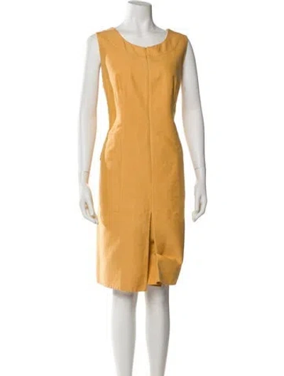 Pre-owned Akris Silk Midi Length Dress In Yellow