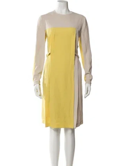 Pre-owned Akris Silk Midi Length Dress In Yellow