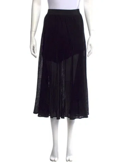 Pre-owned Akris Silk Midi Length Skirt In Black
