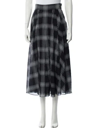 Pre-owned Akris Silk Midi Length Skirt In Black