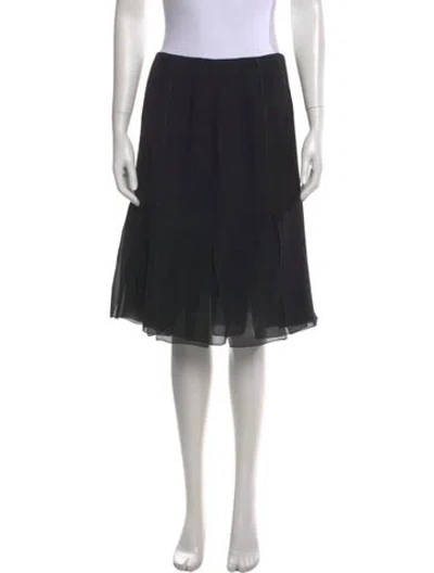 Pre-owned Akris Silk Midi Length Skirt In Black