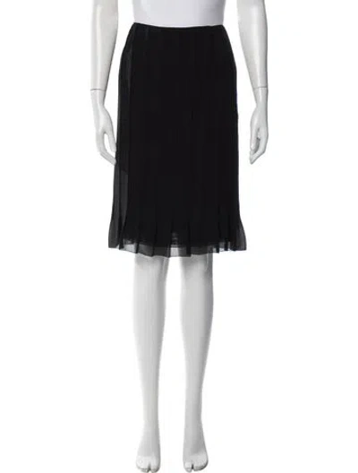 Pre-owned Akris Silk Midi Length Skirt In Black