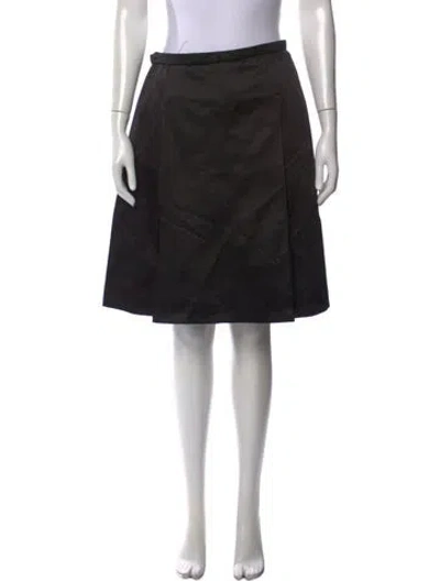 Pre-owned Akris Silk Midi Length Skirt In Black