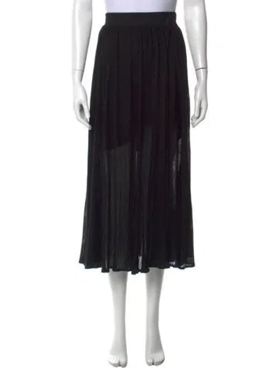 Pre-owned Akris Silk Midi Length Skirt In Black