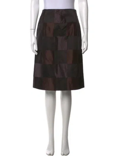 Pre-owned Akris Silk Midi Length Skirt In Black