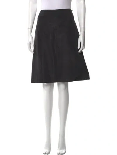 Pre-owned Akris Silk Midi Length Skirt In Black