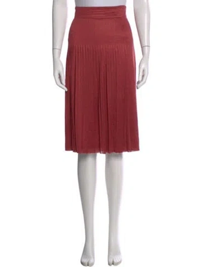 Pre-owned Akris Silk Midi Length Skirt In Red