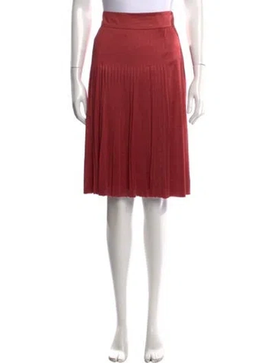 Pre-owned Akris Silk Midi Length Skirt In Red