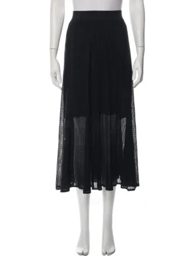 Pre-owned Akris Silk Midi Length Skirt W/ Tags In Black