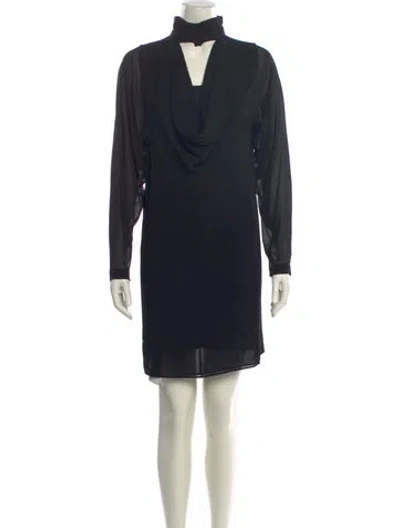 Pre-owned Akris Silk Mini Dress In Black