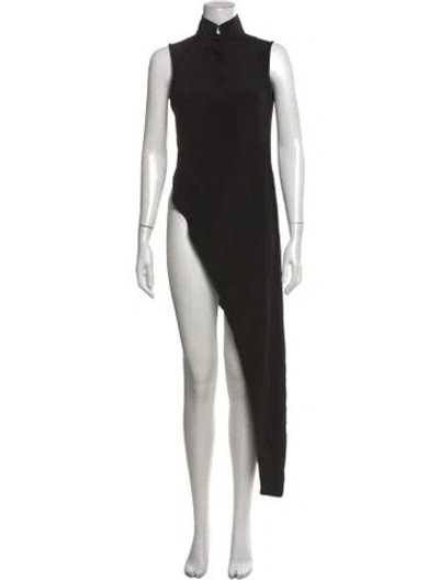 Pre-owned Akris Silk Mini Dress In Black
