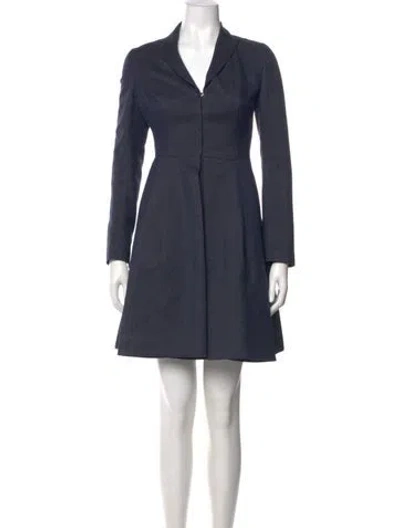 Pre-owned Akris Silk Mini Dress In Blue