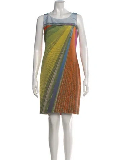 Pre-owned Akris Silk Mini Dress In Blue