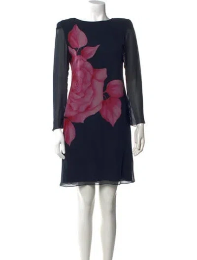 Pre-owned Akris Silk Mini Dress In Blue