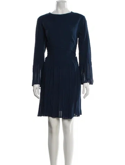 Pre-owned Akris Silk Mini Dress In Blue