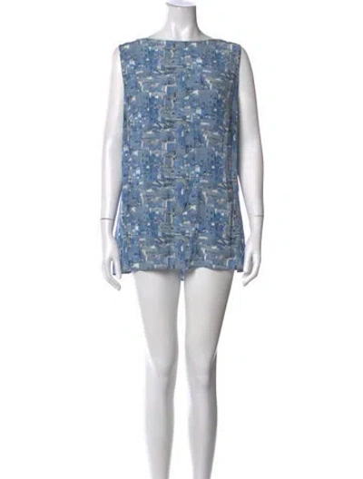 Pre-owned Akris Silk Mini Dress In Blue