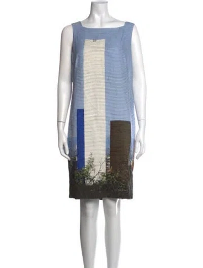 Pre-owned Akris Silk Mini Dress In Blue